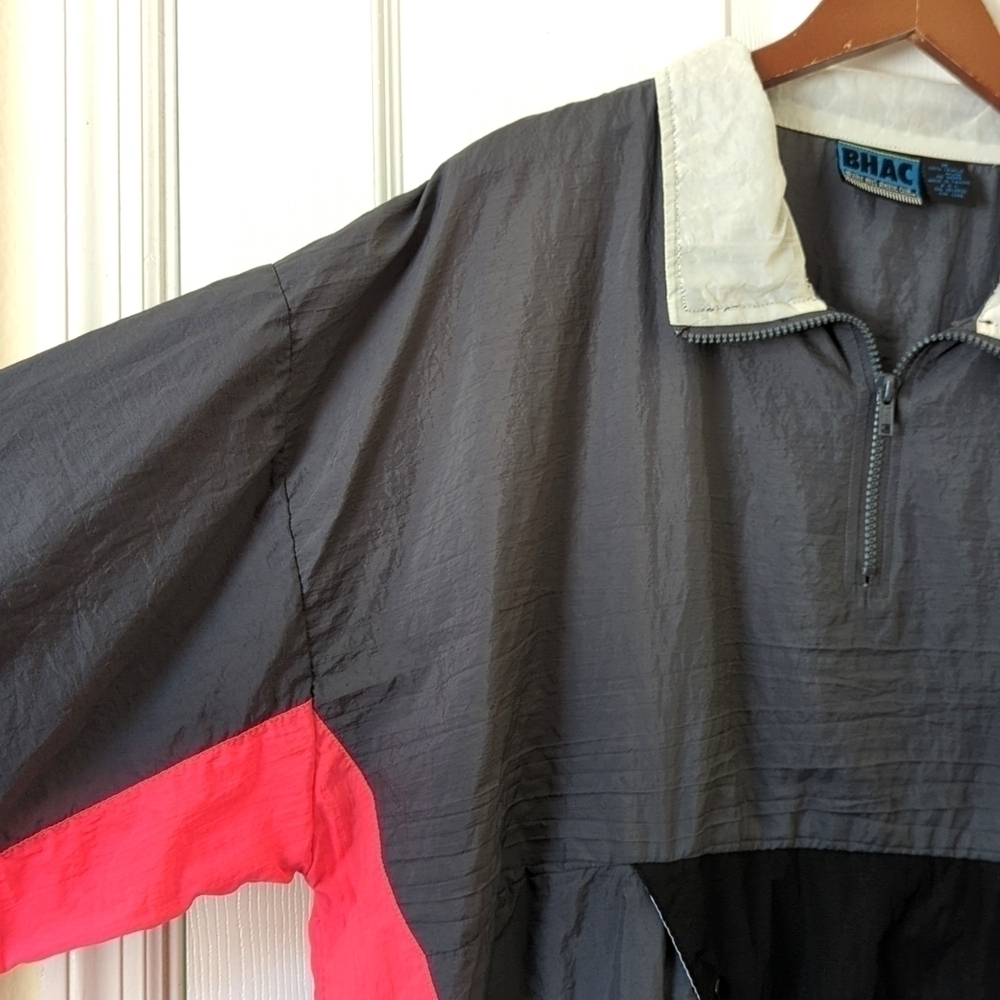 Beverly Hills Athletic Club 80's Vintage Colorblock Pullover Windbreaker Gray M - Picture 6 of 12